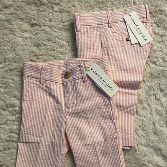 Janie and Jack Other - NWT Janie and Jack Seersucker Pink Dress Pants, Twins Bundle, 3-6M